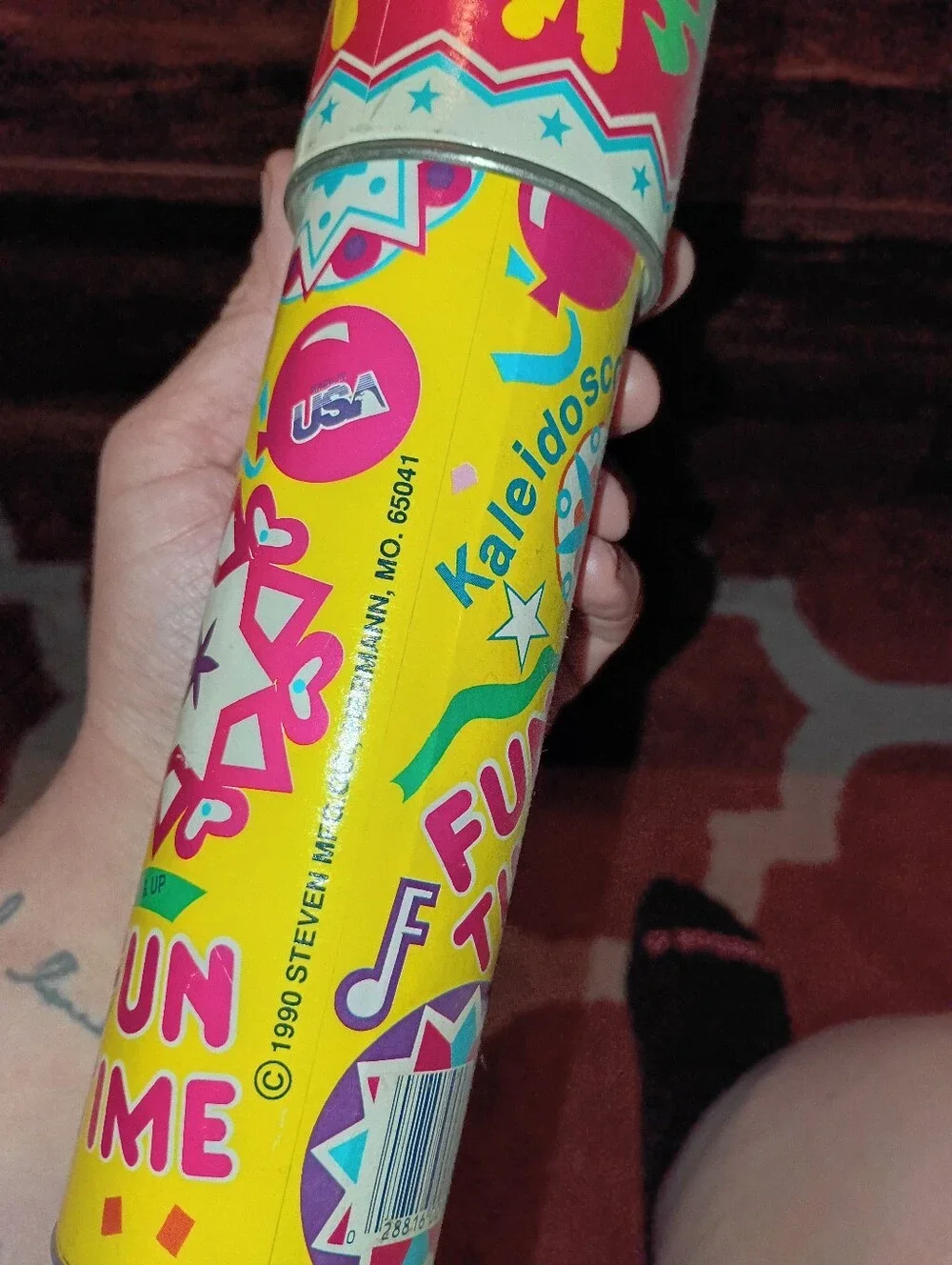 VTG 1990 Kaleidoscope Tube - Bright Pink & Yellow